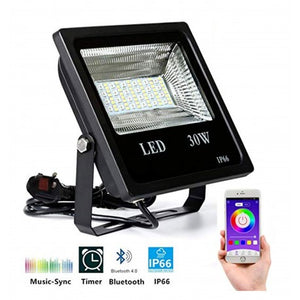30W Bluetooth RGB LED Flood Light, 90-265V, 50-60Hz 2000LM